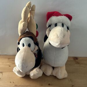 Vtg OPUS Set of 2 Bloom County Plush Christmas Phase w Tag & Santa Opus Daken
